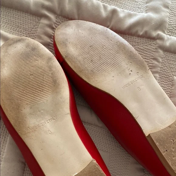 Valentino Red Flats with Suede Finish and Logo Embellishment - Picture 3 of 4